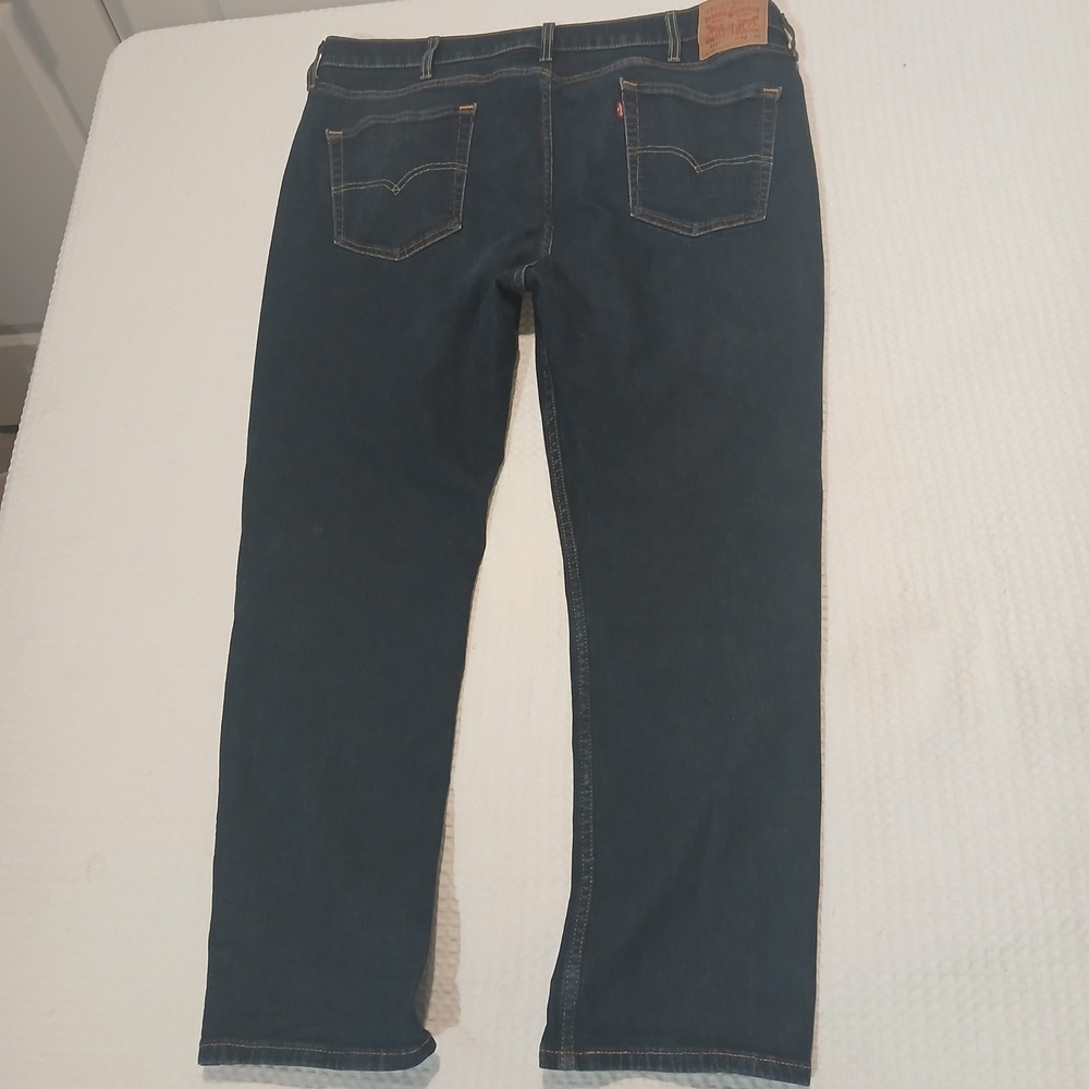 Levis 514 Straight Fit Dark Wash Denim Jeans Mens 42x30 WaterLess - Picture 3 of 5